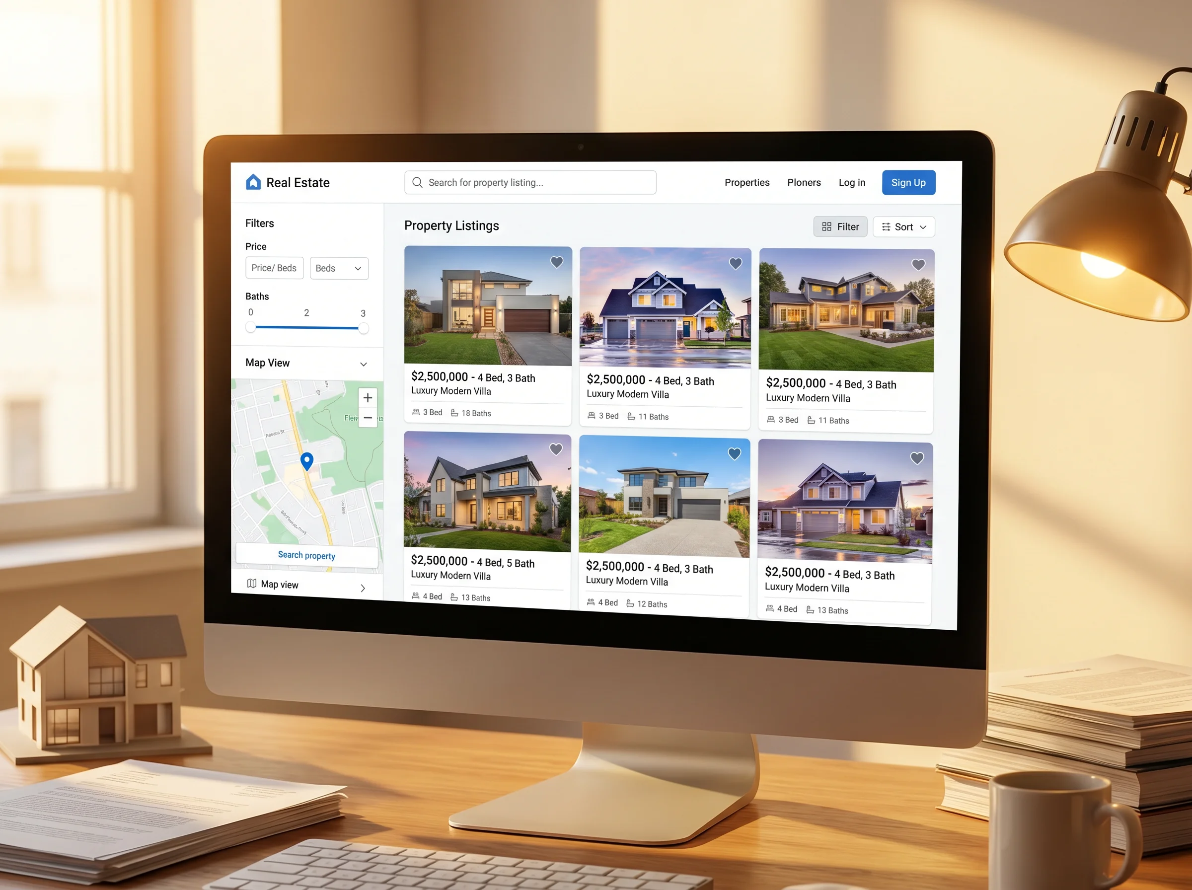 Real estate property listing website project